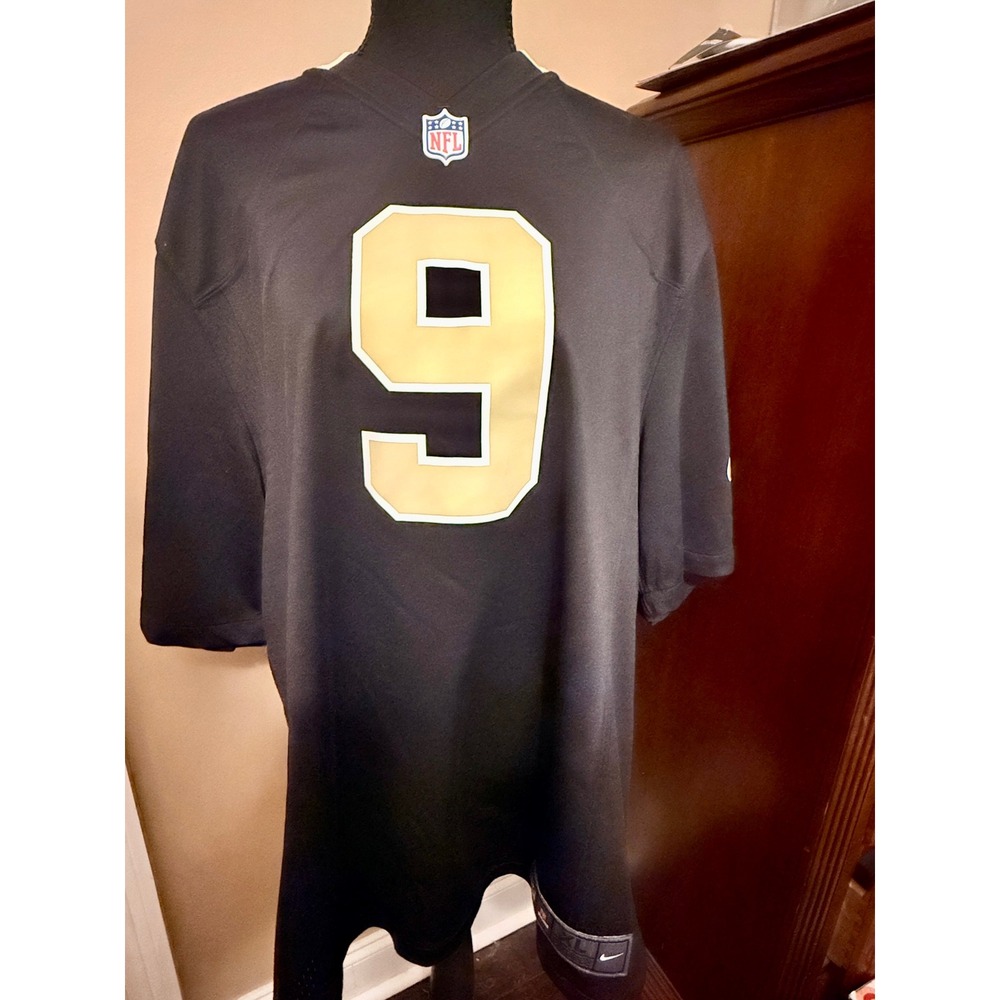 Nike New Orleans Saints Drew Brees Men XL Black NFL On Field Jersey 9‎